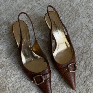 Dolce & Gabbana Brown Buckle Slingback Heels